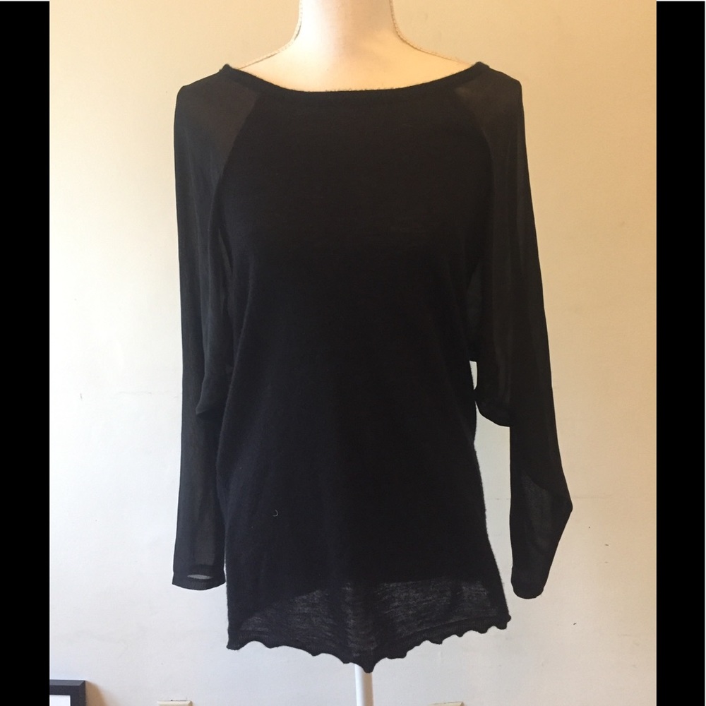 UEC Vince cashmere silk tunic long sleeve sheer S